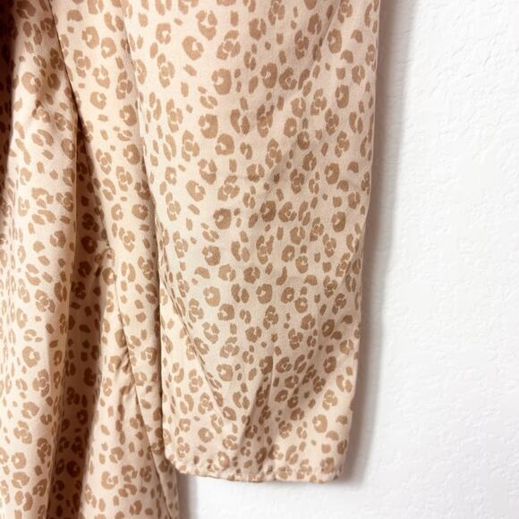 VERO MODA CENTER RUCHING ANIMAL PRINT LONG SLEEVE LINED WOMEN DRESS SIZE XS - Picture 6 of 6